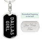 Dallas Girl v5 - Luxury Dog Tag Keychain