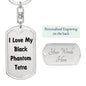 Love My Black Phantom Tetra - Luxury Dog Tag Keychain
