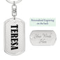 Teresa v01 - Luxury Dog Tag Keychain