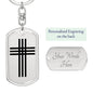 Stylized Cross - Luxury Dog Tag Keychain