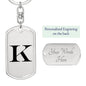 Initial K v1a - Luxury Dog Tag Keychain