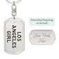 Los Angeles Girl v4 - Luxury Dog Tag Keychain