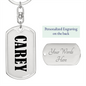 Carey v01 - Luxury Dog Tag Keychain