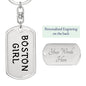 Boston Girl v4 - Luxury Dog Tag Keychain