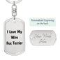 Love My Wire Fox Terrier v4 - Luxury Dog Tag Keychain