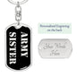 Army Sister v2 - Luxury Dog Tag Keychain