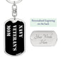 Navy Veteran's Mom v2 - Luxury Dog Tag Keychain