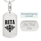 Rita v01a - Luxury Dog Tag Keychain
