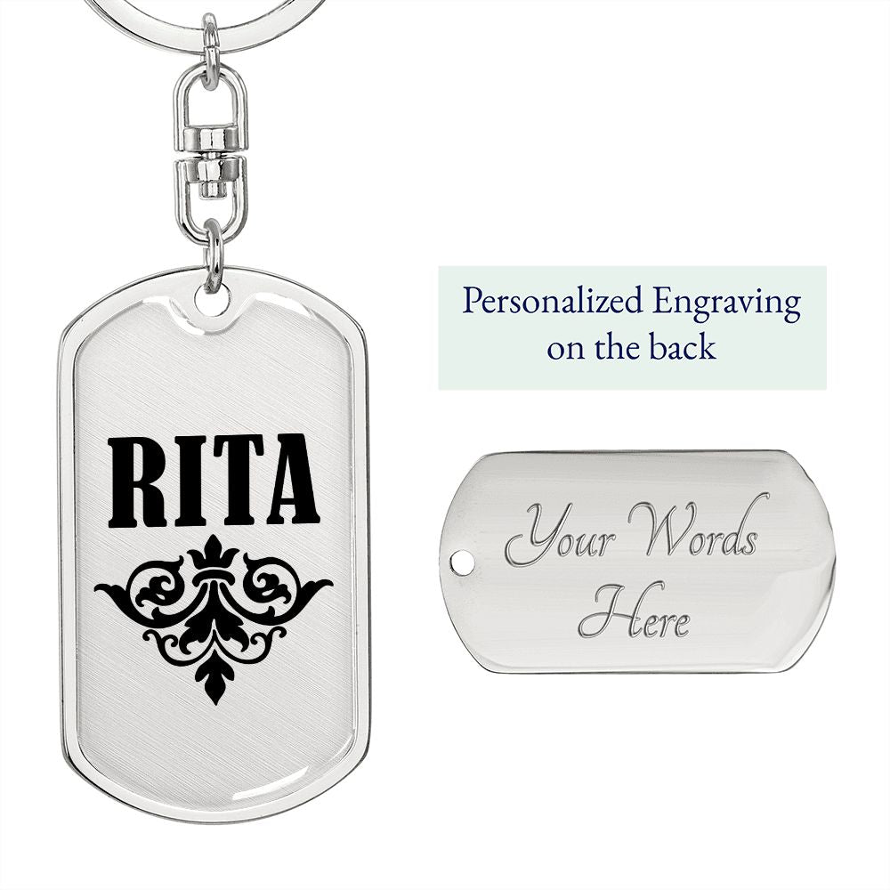Rita v01a - Luxury Dog Tag Keychain