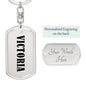 Victoria v01 - Luxury Dog Tag Keychain