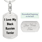 Love My Black Russian Terrier v4 - Luxury Dog Tag Keychain