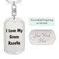 Love My Green Rosella - Luxury Dog Tag Keychain