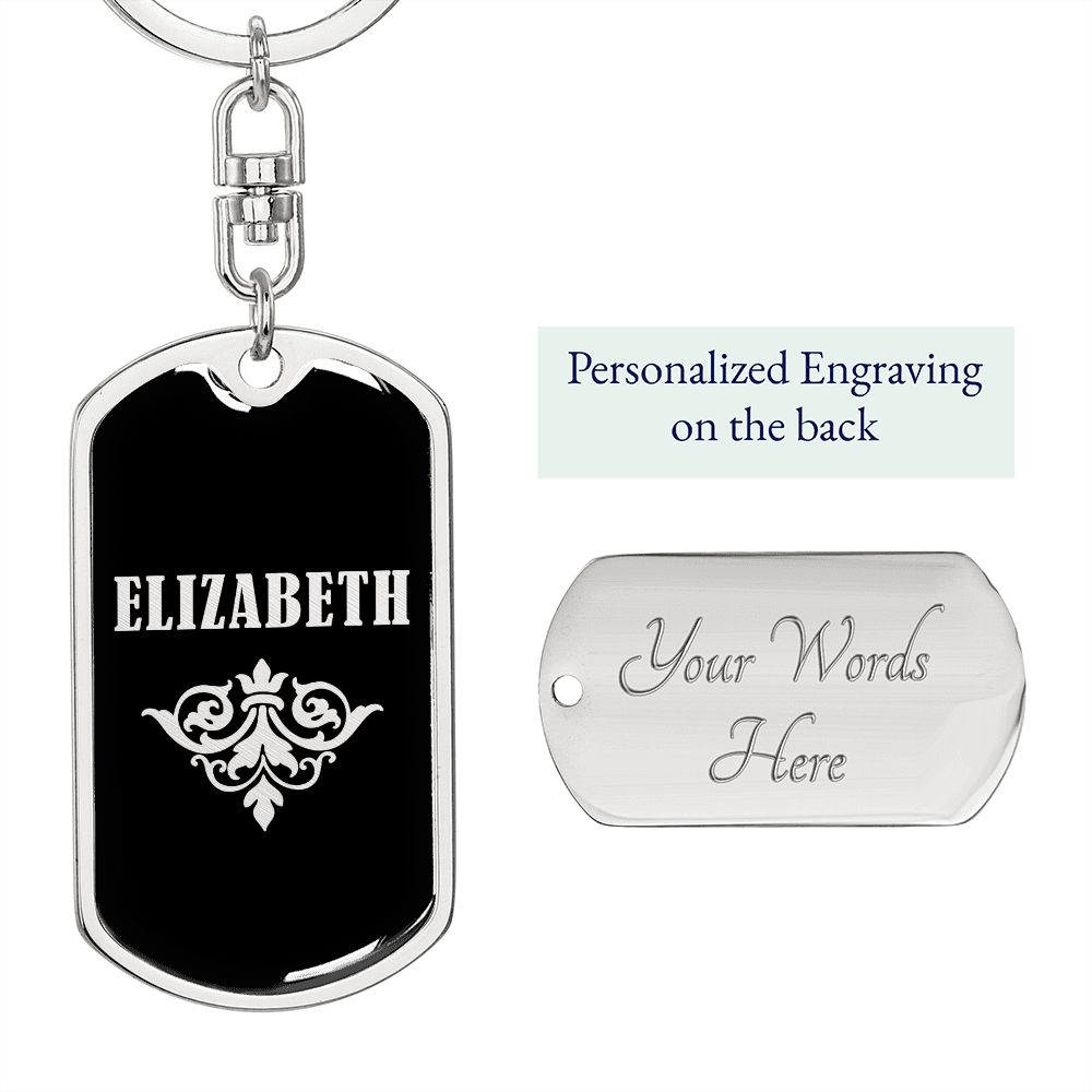 Elizabeth v02a - Luxury Dog Tag Keychain