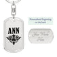 Ann v01a - Luxury Dog Tag Keychain