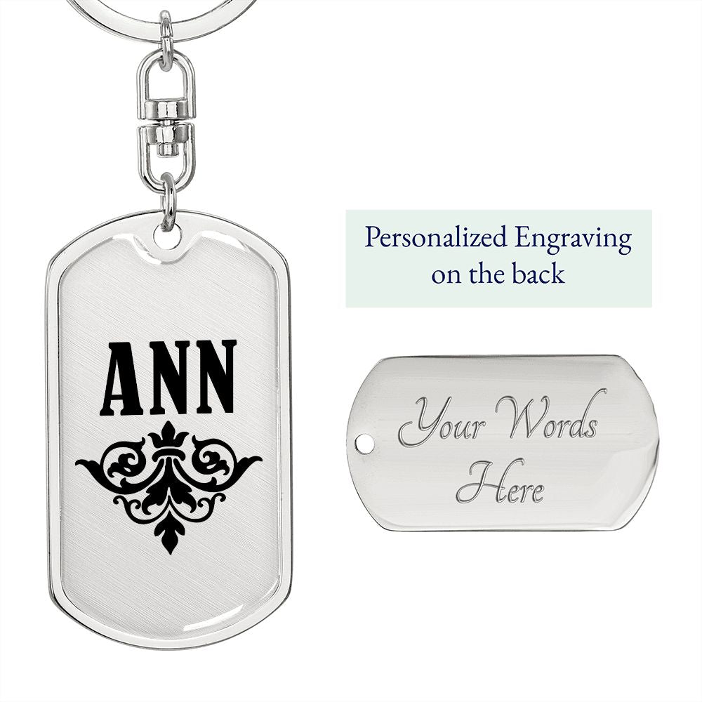 Ann v01a - Luxury Dog Tag Keychain