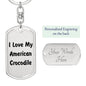 Love My American Crocodile - Luxury Dog Tag Keychain