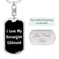 Love My Norwegian Elkhound v5 - Luxury Dog Tag Keychain