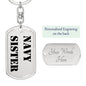 Navy Sister - Luxury Dog Tag Keychain