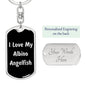 Love My Albino Angelfish v2 - Luxury Dog Tag Keychain