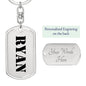 Ryan - Luxury Dog Tag Keychain