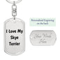 Love My Skye Terrier v4 - Luxury Dog Tag Keychain