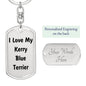 Love My Kerry Blue Terrier v4 - Luxury Dog Tag Keychain