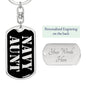 Navy Aunt v2 - Luxury Dog Tag Keychain