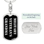 Military Veteran's Grandma v2 - Luxury Dog Tag Keychain