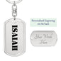 Isaiah - Luxury Dog Tag Keychain
