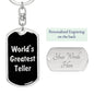 World's Greatest Teller v2 - Luxury Dog Tag Keychain