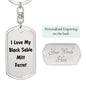 Love My Black Sable Mitt Ferret - Luxury Dog Tag Keychain