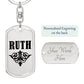 Ruth v01a - Luxury Dog Tag Keychain