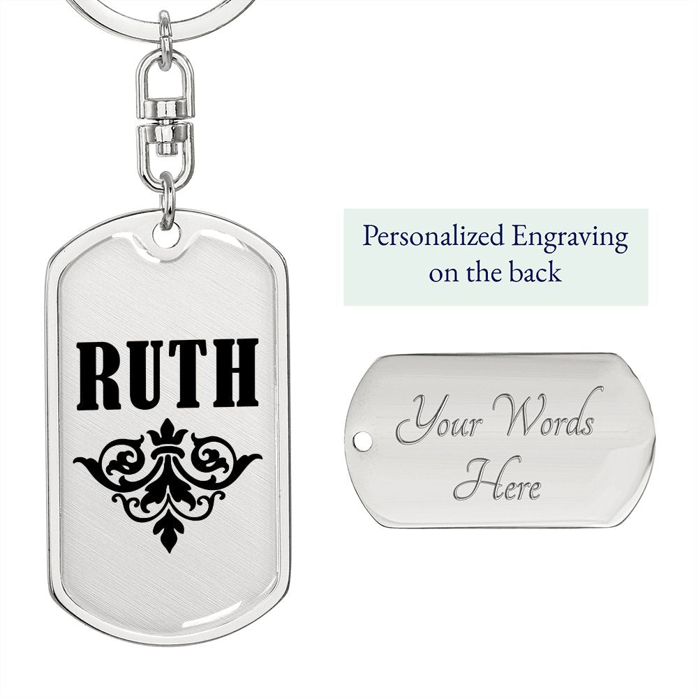 Ruth v01a - Luxury Dog Tag Keychain