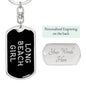 Long Beach Girl v5 - Luxury Dog Tag Keychain