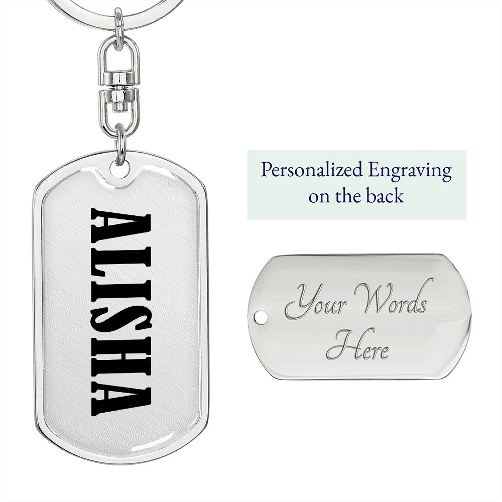 Alisha v01 - Luxury Dog Tag Keychain