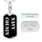 Navy Cousin v2 - Luxury Dog Tag Keychain