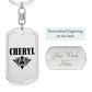 Cheryl v01a - Luxury Dog Tag Keychain