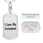 Love My Newfoundland - Luxury Dog Tag Keychain