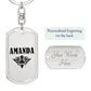 Amanda v01a - Luxury Dog Tag Keychain