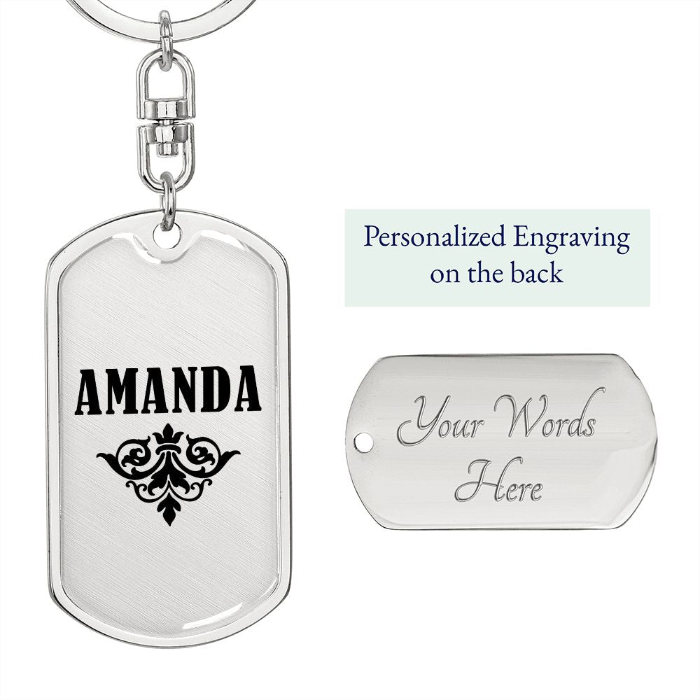 Amanda v01a - Luxury Dog Tag Keychain