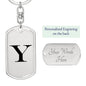 Initial Y v1a - Luxury Dog Tag Keychain