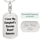 Love My Campbell's Russian Dwarf Hamster - Luxury Dog Tag Keychain