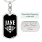 Jane v02a - Luxury Dog Tag Keychain