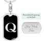 Initial Q v2a - Luxury Dog Tag Keychain