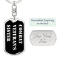 Combat Veteran's Sister v2 - Luxury Dog Tag Keychain