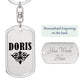 Doris v01a - Luxury Dog Tag Keychain