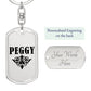 Peggy v01a - Luxury Dog Tag Keychain