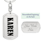 Karen v01 - Luxury Dog Tag Keychain