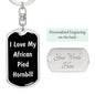 Love My African Pied Hornbill v2 - Luxury Dog Tag Keychain