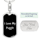 Love My Puggle v5 - Luxury Dog Tag Keychain